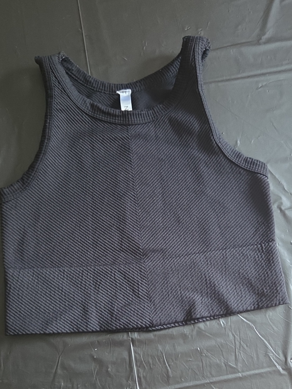Nikibiki Black Ribbed Cropped Tank